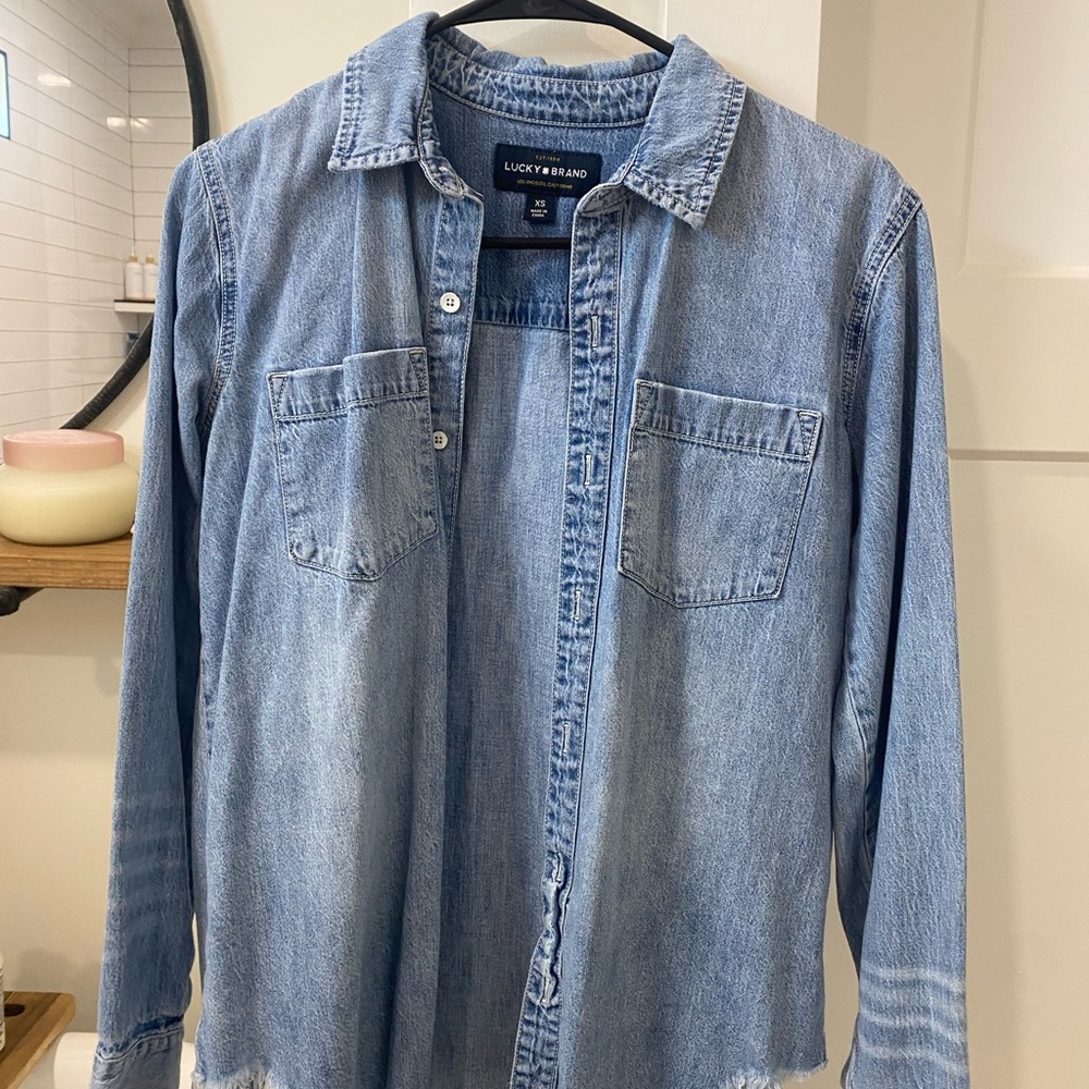Lucky Brand Light Blue Denim Shirt for Men